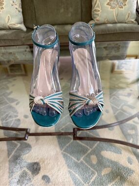Vintage Tom Ford Gucci Mirabelle Teal Heels - Size 6
